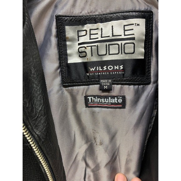 Pelle Studio Wilsons Leather Jacket Women's M Black Thinsulate Zip Front Leather - Picture 7 of 12